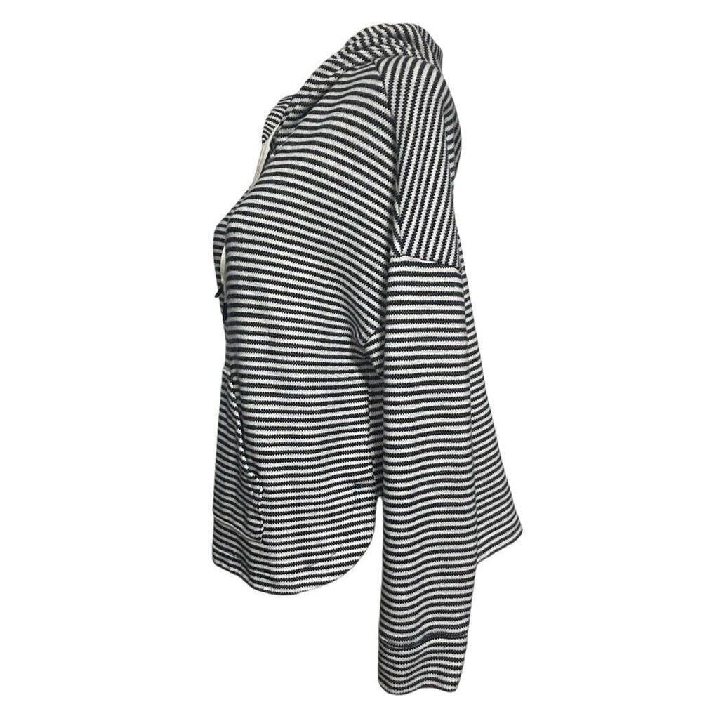 A New Day Hooded Jacket Women's Size X Blue White & Striped Pullover Cotton Knit - Picture 11 of 14